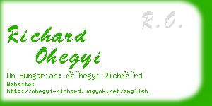 richard ohegyi business card